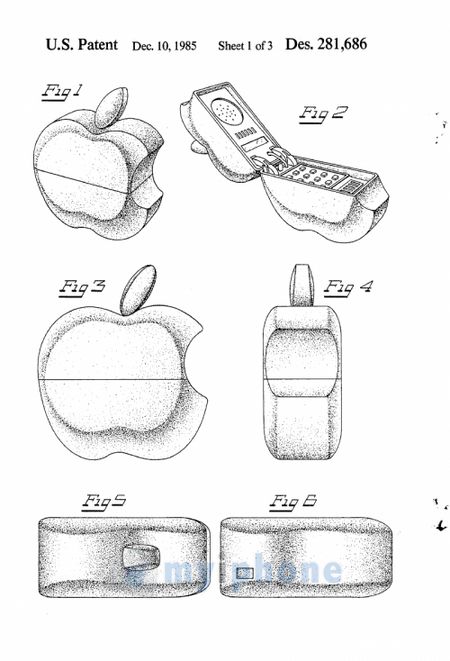 雷死人的1985年蘋(píng)果手機(jī)概念設(shè)計(jì)圖，居然也申請(qǐng)了專(zhuān)利